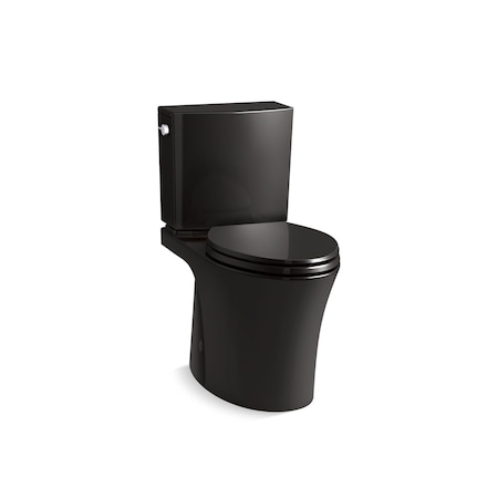 Kohler Veil Two-Piece Elongated Toilet With Skirted Trapway, 1.28 Gpf In Black Black 28161-7
